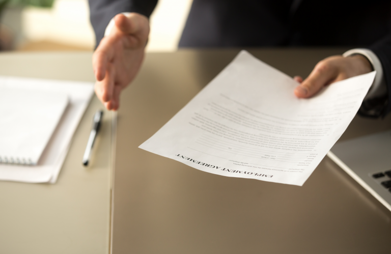 Employer offering job, businessman extending employment agreement